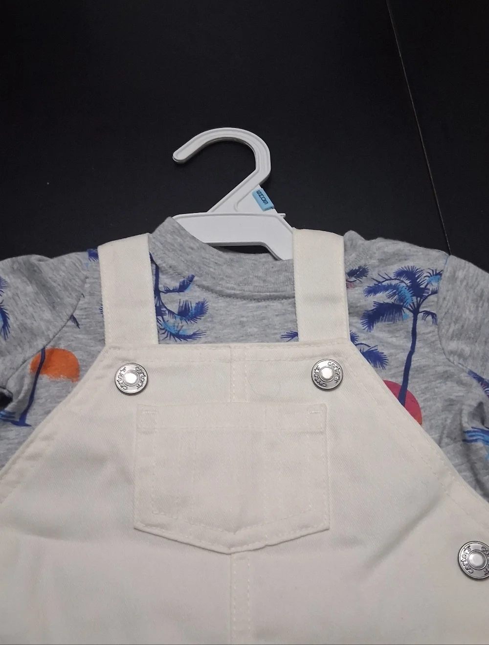 NWT Carters 2 Piece Shirt  & Romper Set   Size 6mo